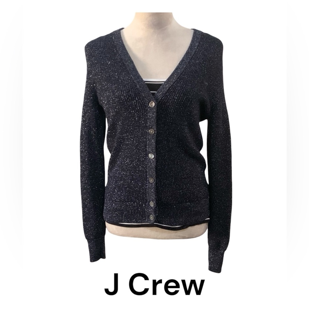 💖J. Crew Black Cardigan Sweater V-Neck Knit